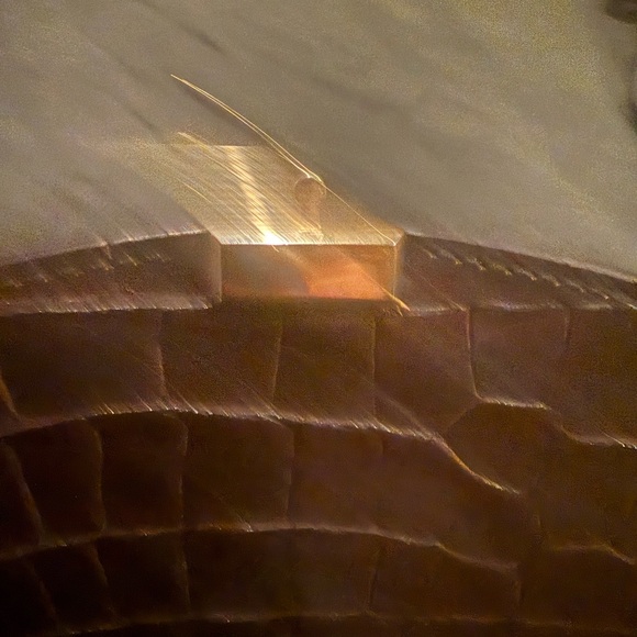 Lightly Used Toteme Brown Croc-Embossed Shoulder Bag - Picture 8 of 10